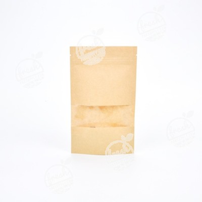 ถุงซิปมีหน้าต่าง-น้ำตาลอ่อน-12 cm  (ห่อ)