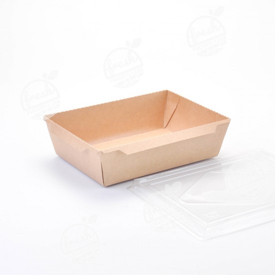 กล่องอาหารคราฟท์ 1600 ml ฝา PET (50 PCS/PACK)