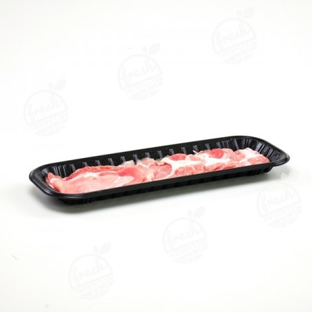 ถาดใส่เนื้อสัตว์ ผัก ผลไม้ PP ดำ "V6" (50 ชิ้น)